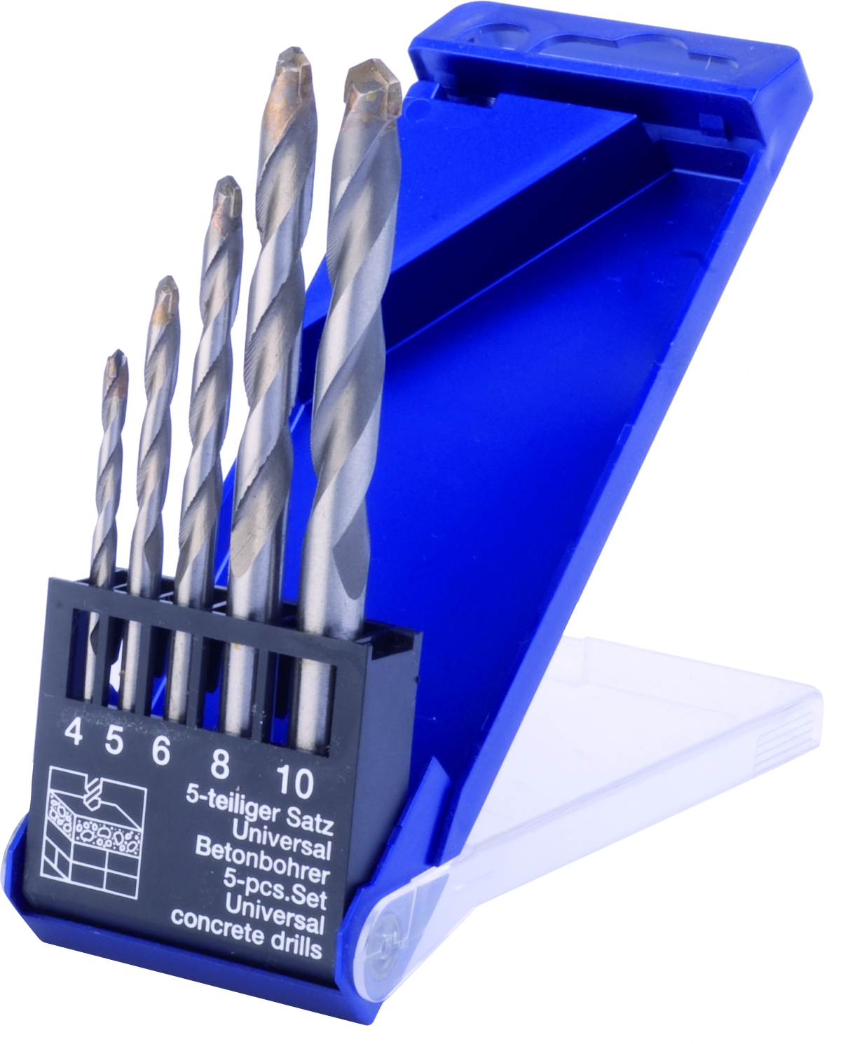 HM  -STANDARD- Universal-Betonbohrer, in Kunststoffkassette, 5-teilig