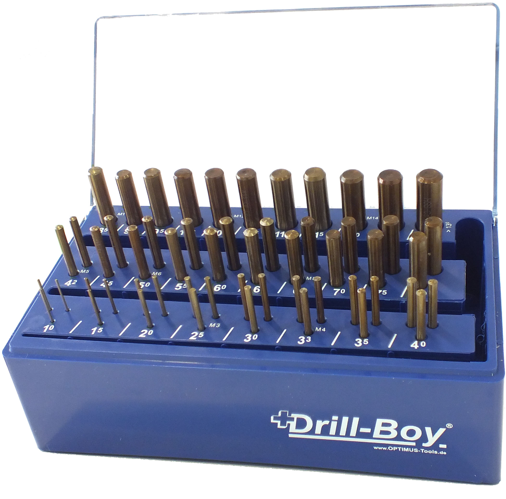 55-tlg. PROFI Spiralbohrer Satz Drill-Boy Ständer m. Sortierfunktion DIN 338 HSS-CO Ecotec 1 - 13 mm