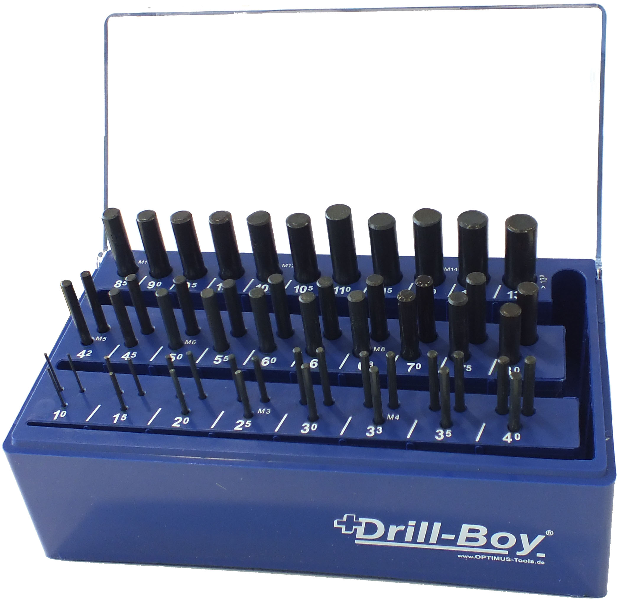  55-tlg. Spiralbohrer Satz Drill-Boy Ständer m. Sortierfunktion DIN 338 rollgewazt 1 - 13 mm